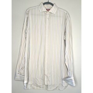 Thomas Pink Mens Striped Cotton Dress Shirt 16 41 36.5 Long Sleeve Button Down